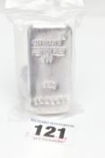 A 250 GRAM SILVER BAR, stamped 'Umicore Feinsilber 999, 250g, serial number 100868', in a sealed