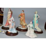 FIVE COALPORT LADY FIGURES, THREE 'ROARING TWENTIES' AND TWO THE AGE OF ELEGANCE, the Roaring