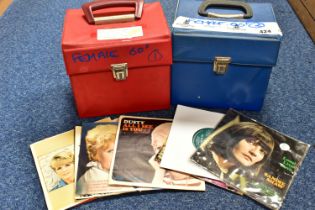 TWO SMALL CASES OF VINYL SINGLES AND 45s, by 1960s female artists to include Sandie Shaw, Dusty