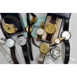 A COLLECTION OF WRISTWATCHES, to include a Bulova Accutron Day Date stainless steel wristwatch