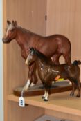 TWO BESWICK HORSE FIGURES, comprising Grundy no 2558 from the Connoisseur Horses collection, on a
