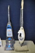 A VAX VRS7W CARPET CLEANER along with a Shark professional steam mop (model No unknown) (both PAT