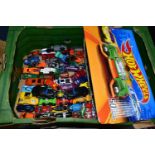 A QUANTITY OF UNBOXED AND ASSORTED MAINLY MATTEL HOT WHEELS DIECAST VEHICLES, mainly recent