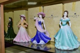 FIVE BOXED COALPORT FIGURINES, comprising Sporting Pastimes: The Skater, a home shopping