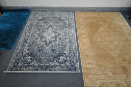 A SAFAVIEH VINTAGE TAUPE RUG, length 228cm x width 159cm, an A2Zrug woollen rug, and a turquoise rug