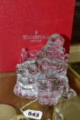 A BOXED WATERFORD CRYSTAL 'SANTA IN THE PARK' SCULPTURE, depicting Santa Claus seated on a park