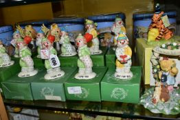 A COLLECTION OF BESWICK LITTLE LOVABLES CLOWNS, A ROYAL DOULTON WINNIE THE POOH FIGURE, AND RAMBLING