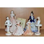 SIX COALPORT AND ROYAL DOULTON FIGURINES, comprising Coalport: Millenium Princess with