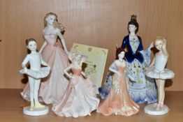 SIX COALPORT AND ROYAL DOULTON FIGURINES, comprising Coalport: Millenium Princess with