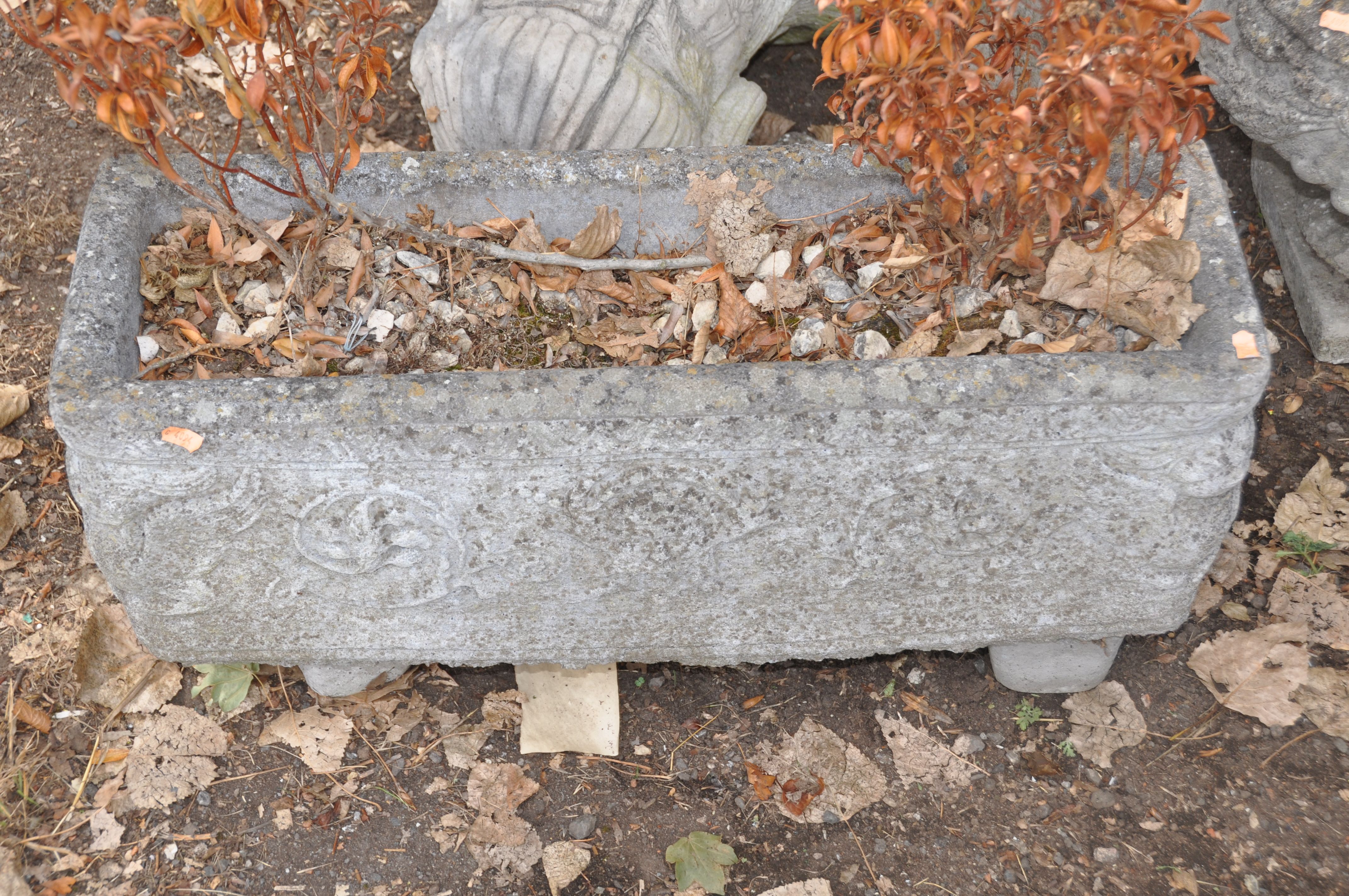 A PAIR OF MODRN COMPOSITE CAMPAGNA URNS with mythical creature detail to bowls height 48cm ( one - Image 3 of 8