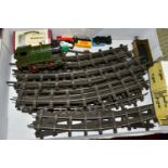 AN UNBOXED HORNBY O GAUGE CLOCKWORK No.1 TANK LOCOMOTIVE, No.4560, G.W.R. lined green livery with