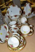 A ROYAL ALBERT ' OLD COUNTRY ROSES' PATTERN PART TEA SET, comprising one bread and butter plate, one