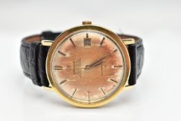 AN 'OMEGA AUTOMATIC CONSTELLATION' WRISTWATCH, automatic movement, round discoloured silver dial