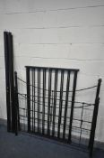 A METAL 4FT6 BEDSTEAD, with side rails and bed base