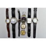 A SELECTION OF WRISTWATCHES, mostly quartz movements with names to include 'Casio, Guess, Sekonda,