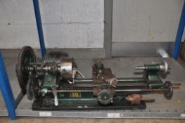 AN EXE ENGINEERING METALWORKING LATHE with a 50cm long bed, a British Thompson BS2408 single phase