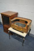 A SELECTION OF OCCASIONAL FURNITURE, to include French ladies writing desk, with a brass gallery and