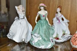 THREE ROYAL DOULTON AND COALPORT FIGURINES, comprising Royal Doulton Best Wishes HN3971 with date
