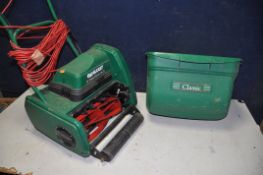 A QUALCAST CLASSIC ELECTRIC 30S LAWN MOWER with grass box (PAT pass and working)