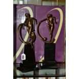 TWO BOXED COALPORT COLLECTABLES 'ART DECO' SERIES FIGURINES, comprising Ring of Hope and Dance at