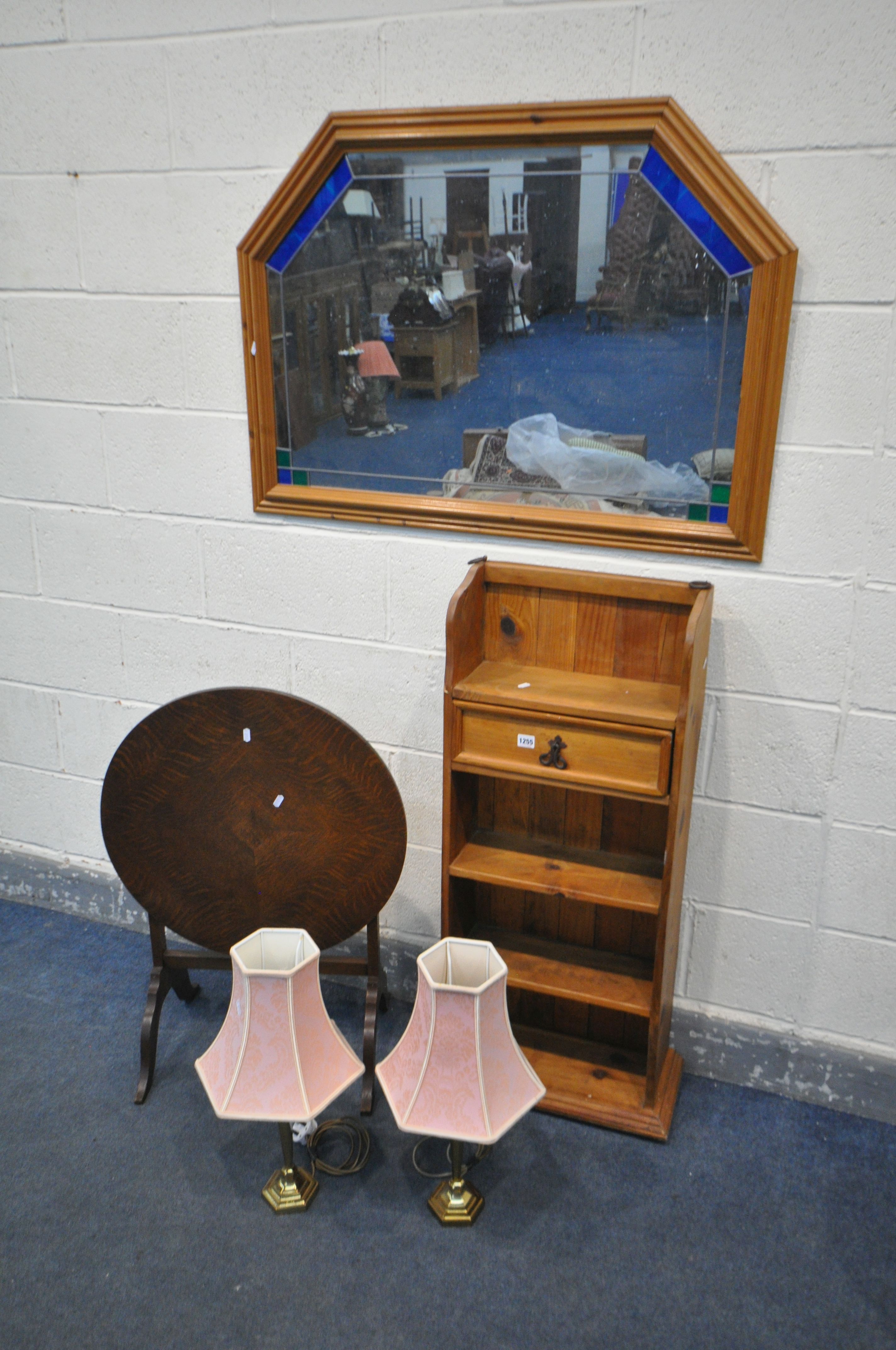 A CORONA PINE OPEN BOOKCASE, with a single drawer, width 44cm x depth 20cm x height 105cm, a pine - Image 2 of 4