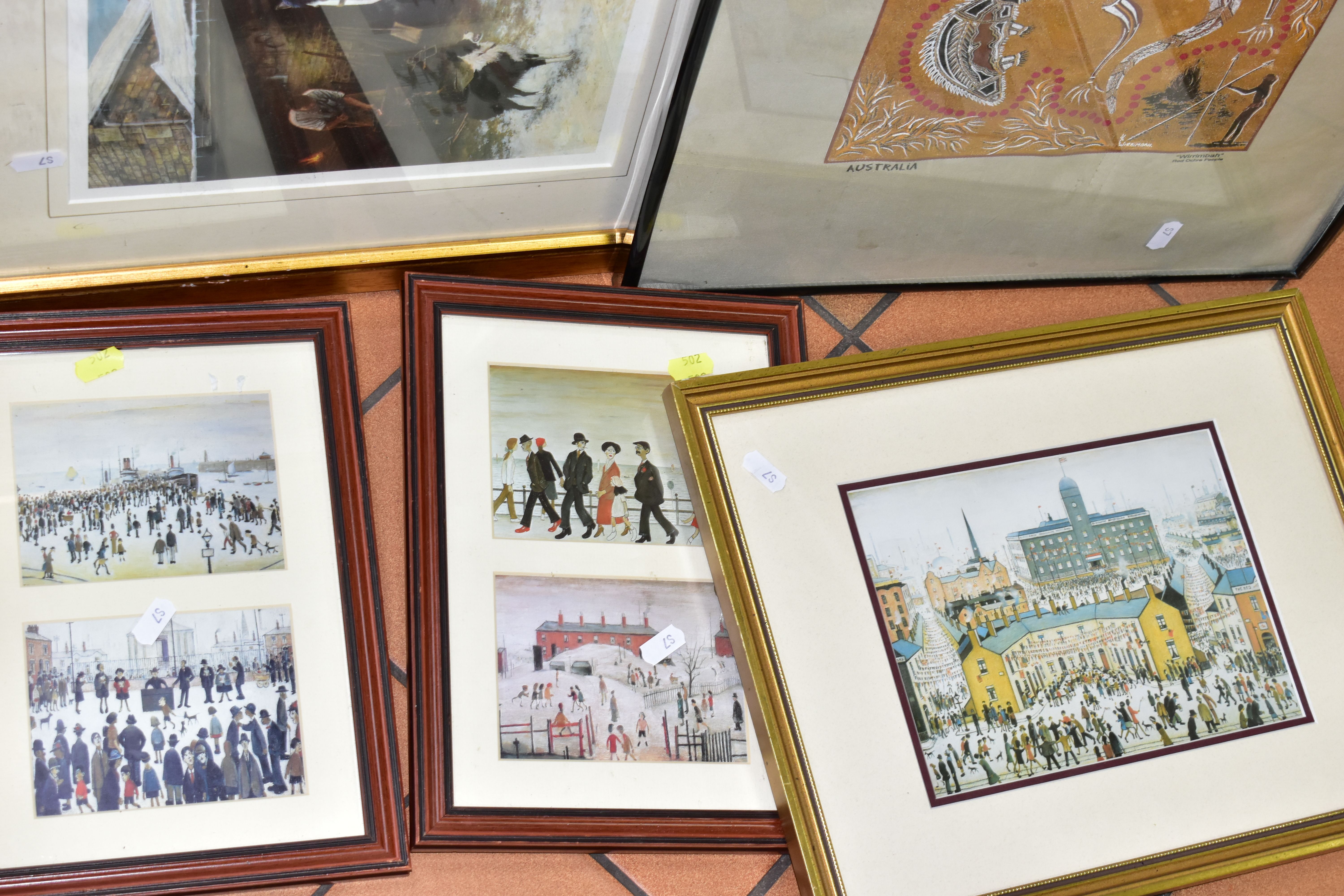 ELEVEN OPEN EDITION L.S.LOWRY COLOUR PRINTS IN NINE FRAMES, titles include V.E. Day Celebrations, - Image 2 of 3