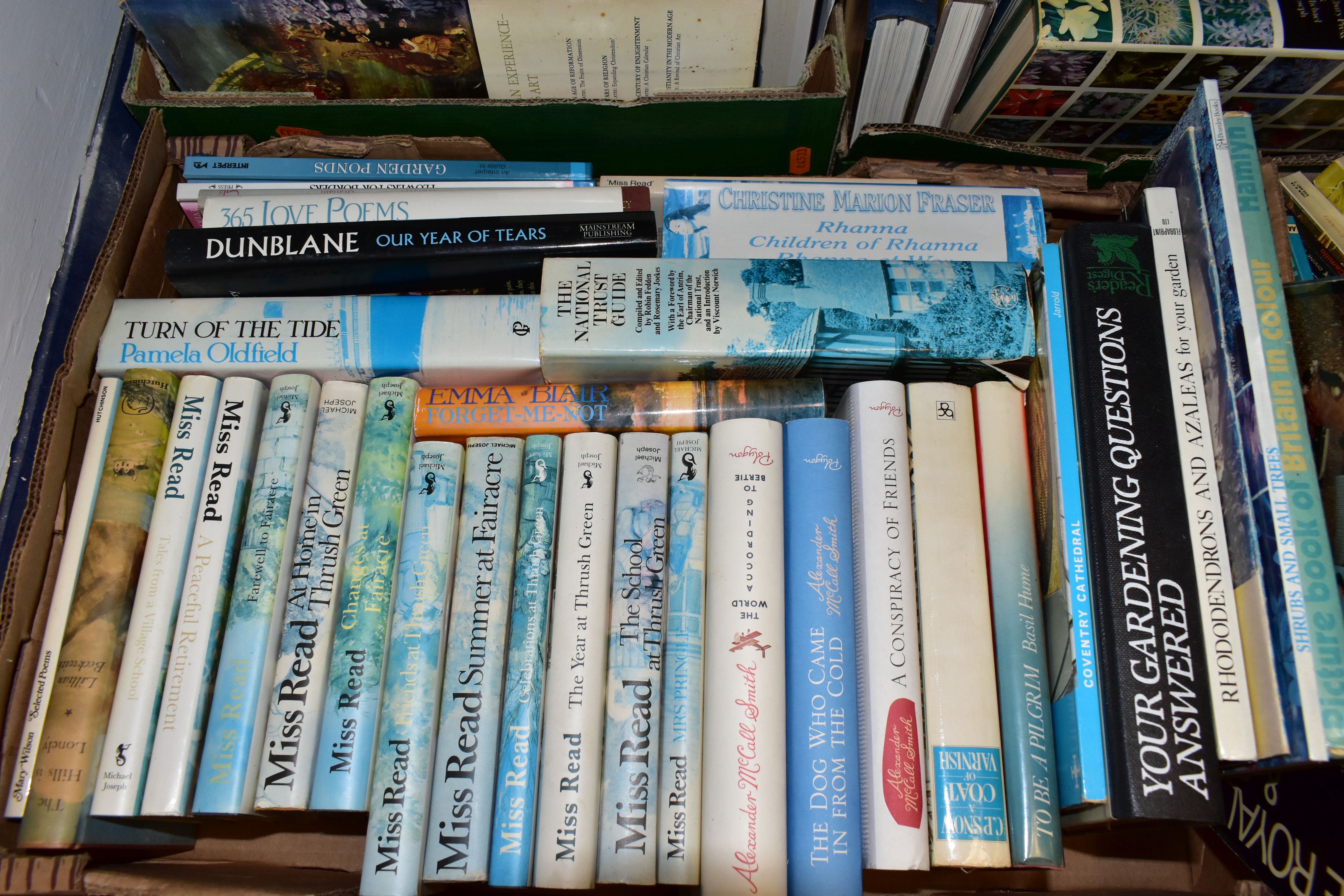 SIX BOXES OF ASSORTED BOOKS, to include a large collection of Miss Read books, several Alexander - Image 3 of 7