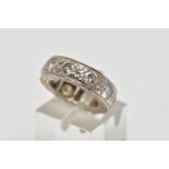 A WHITE METAL DIAMOND FULL ETERNITY RING, comprising a series of brilliant cut diamonds with