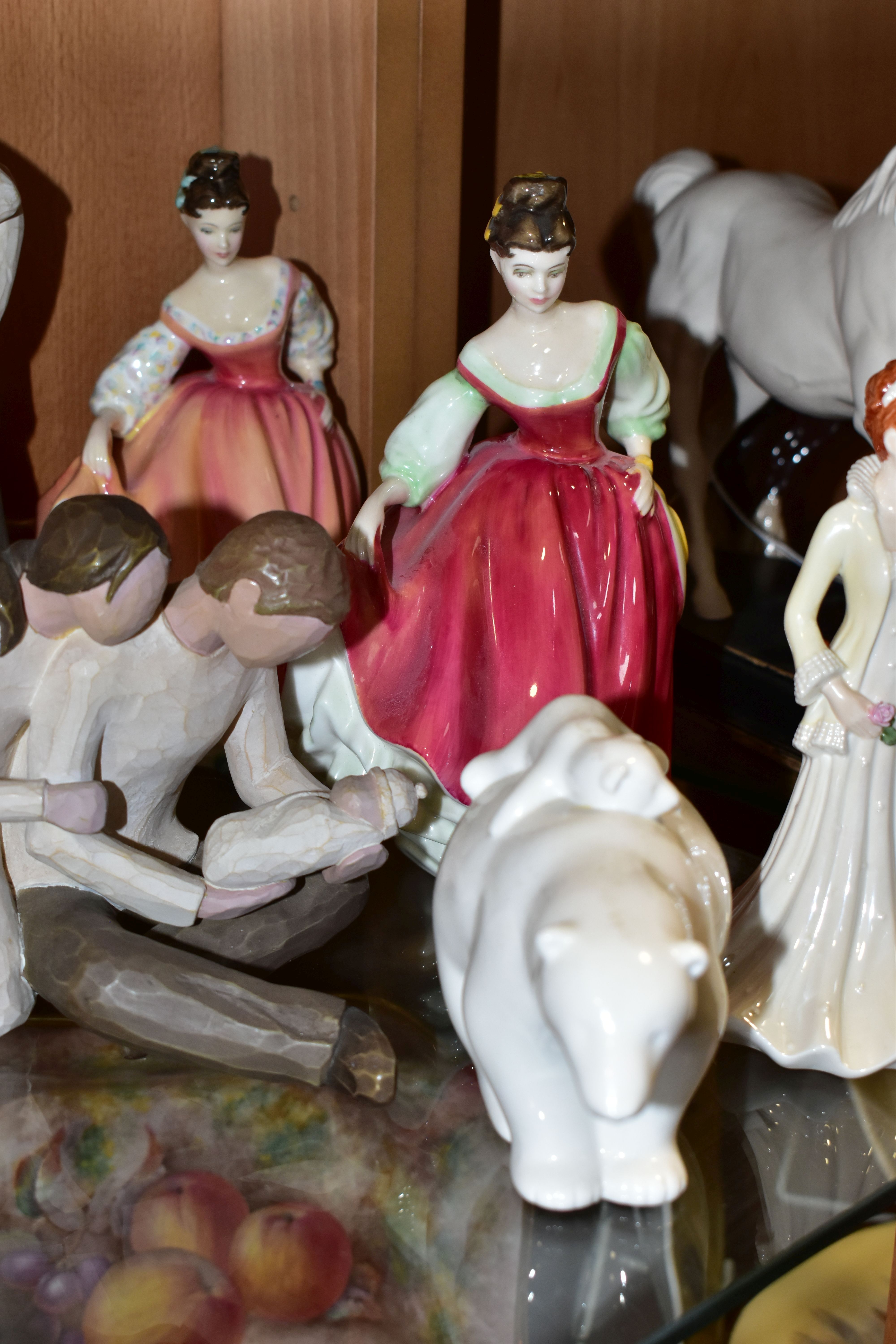 A GROUP OF FIGURINES AND A POLAR BEAR FIGURE, comprising a Coalport Heart to Heart series ' - Image 3 of 5
