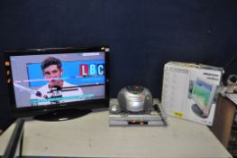 A DIGIHOME 32883DVD TV with no remote, along with a Jvc DR-MV5 DVD recorder and a Roberts CD9960
