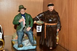 TWO ROYAL DOULTON FIGURINES, comprising The Jovial Monk HN2144 and A Good Catch HN2258 (2) (