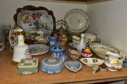 A GROUP OF CERAMICS AND DINNERWARE, comprising a Minton 'Avonlea' pattern part dinner set one