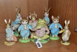 EIGHT BESWICK AND ROYAL ALBERT BEATRIX POTTER FIGURES, comprising two Beswick 100th Anniversary