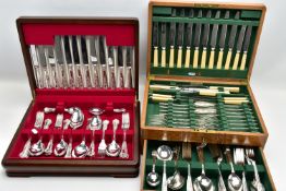 TWO CANTEENS OF CUTLERY, the first a complete 'Sheffield Cutlery' six piece set, encased in a red