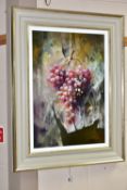 JOSE MANUEL REYES (SPANISH 1963) ' UVAS ROJAS II', a still life study of a bunch of red grapes,