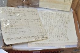 EPHEMERA, a collection of eighteen formal letters and bills dating from 1782 - 1831, mostly