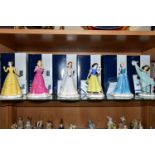 SIX BOXED ROYAL DOULTON DISNEY PRINCESSES, from the Disney Showcase Collection, comprising Belle