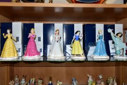 SIX BOXED ROYAL DOULTON DISNEY PRINCESSES, from the Disney Showcase Collection, comprising Belle