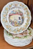 TEN ROYAL DOULTON BRAMBLY HEDGE PLATES, comprising Crabapple Cottage, The Birthday, The Snow Ball,