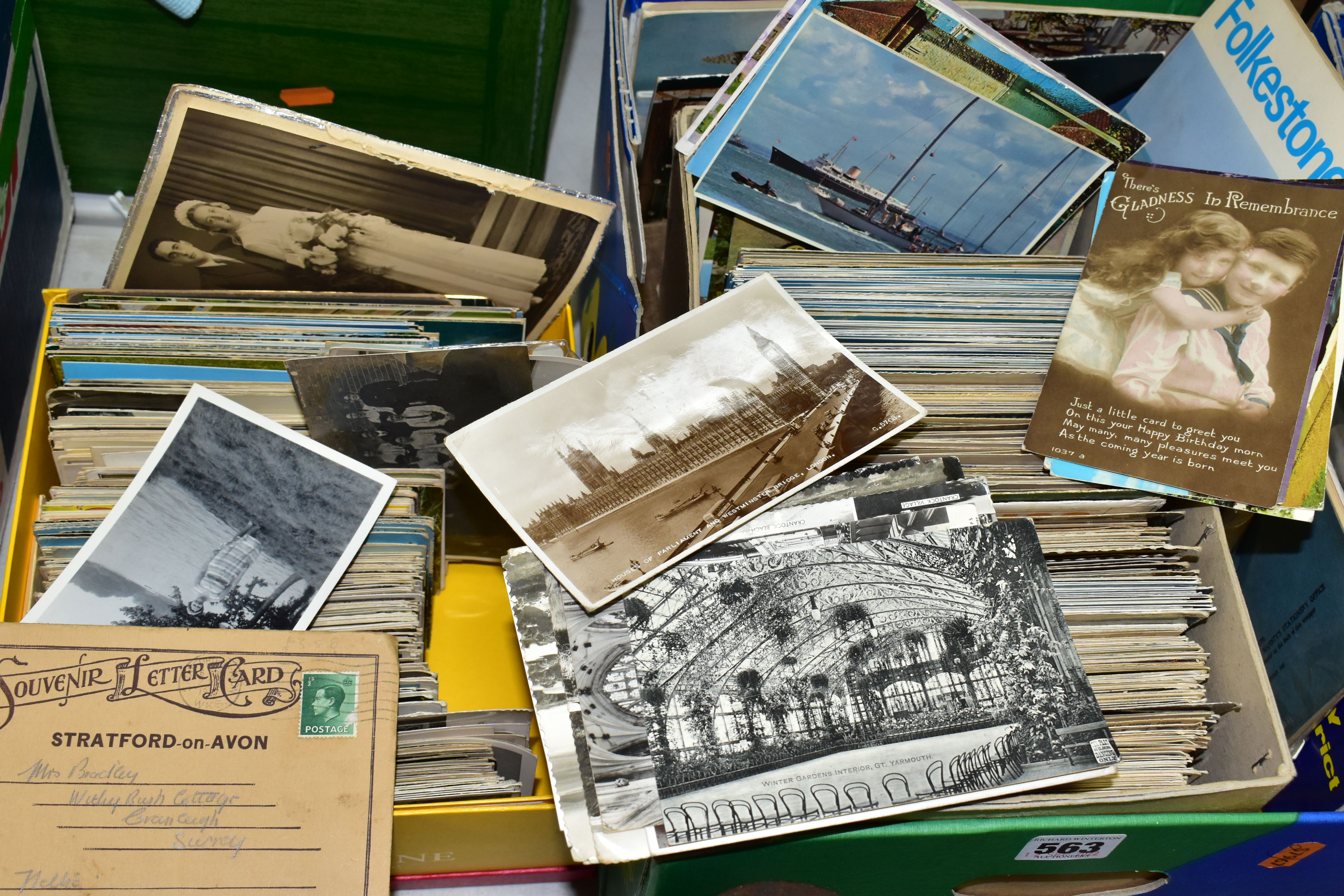 POSTCARDS / PHOTOGRAPHS/STAMPS ETC, two boxes containing approximately 750-800 Postcards and - Image 10 of 13