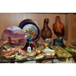 A GROUP OF CERAMICS AND OTHER ITEMS, MAINLY RELATING TO PHEASANTS, and other British wildlife, to