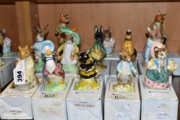 THIRTEEN BOXED BESWICK AND ROYAL ALBERT BEATRIX POTTER FIGURES comprising a Beswick Chippy Hackee