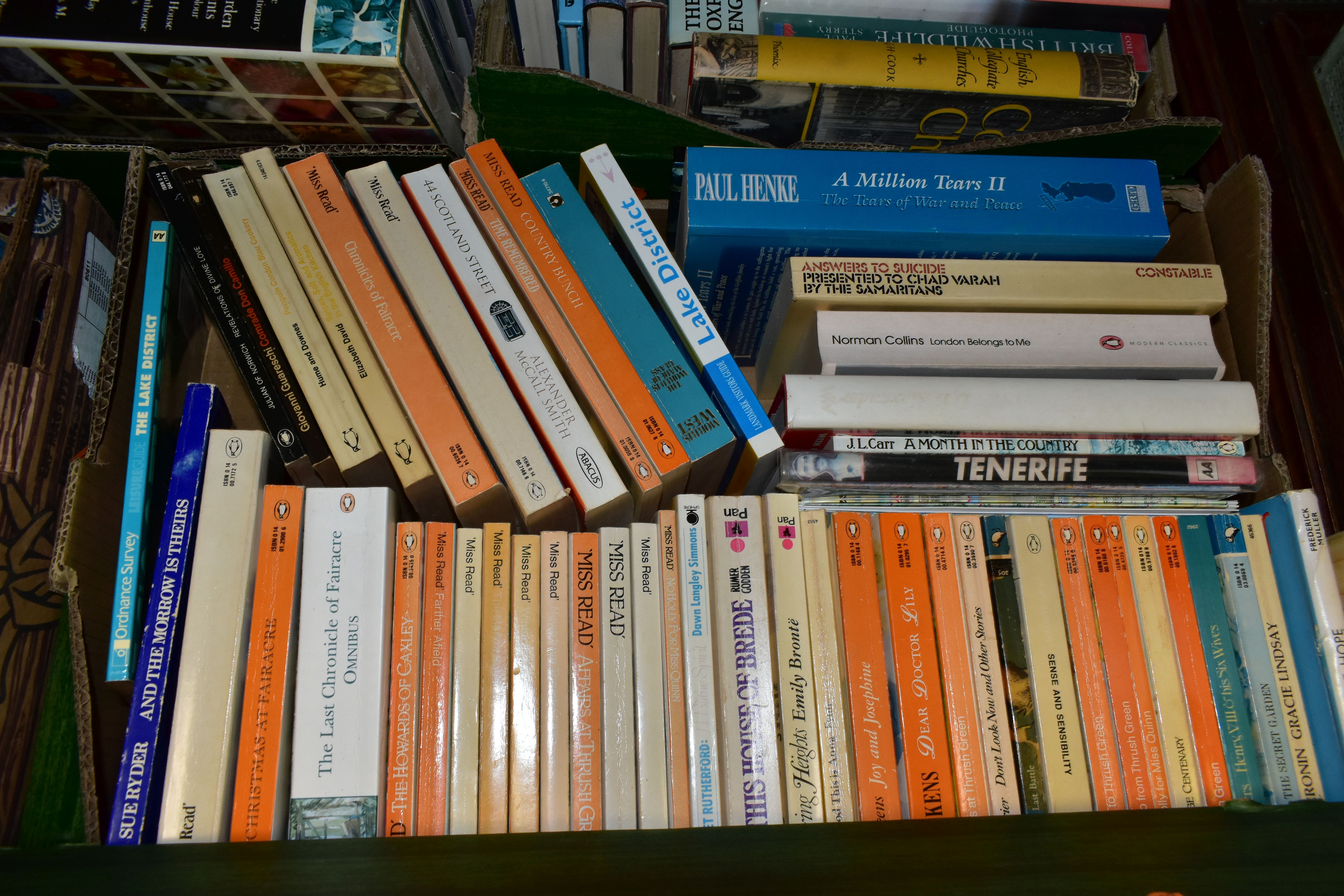 SIX BOXES OF ASSORTED BOOKS, to include a large collection of Miss Read books, several Alexander - Image 4 of 7