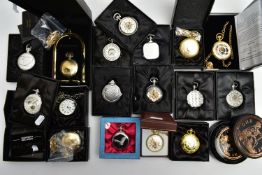 AN ASSORTMENT OF POCKET WATCHES, to include ten boxed 'The Heritage Collection' pocket watches,