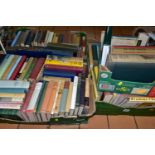 BOOKS, four boxes containing approximately 135 titles, mostly in hardback format, subjects