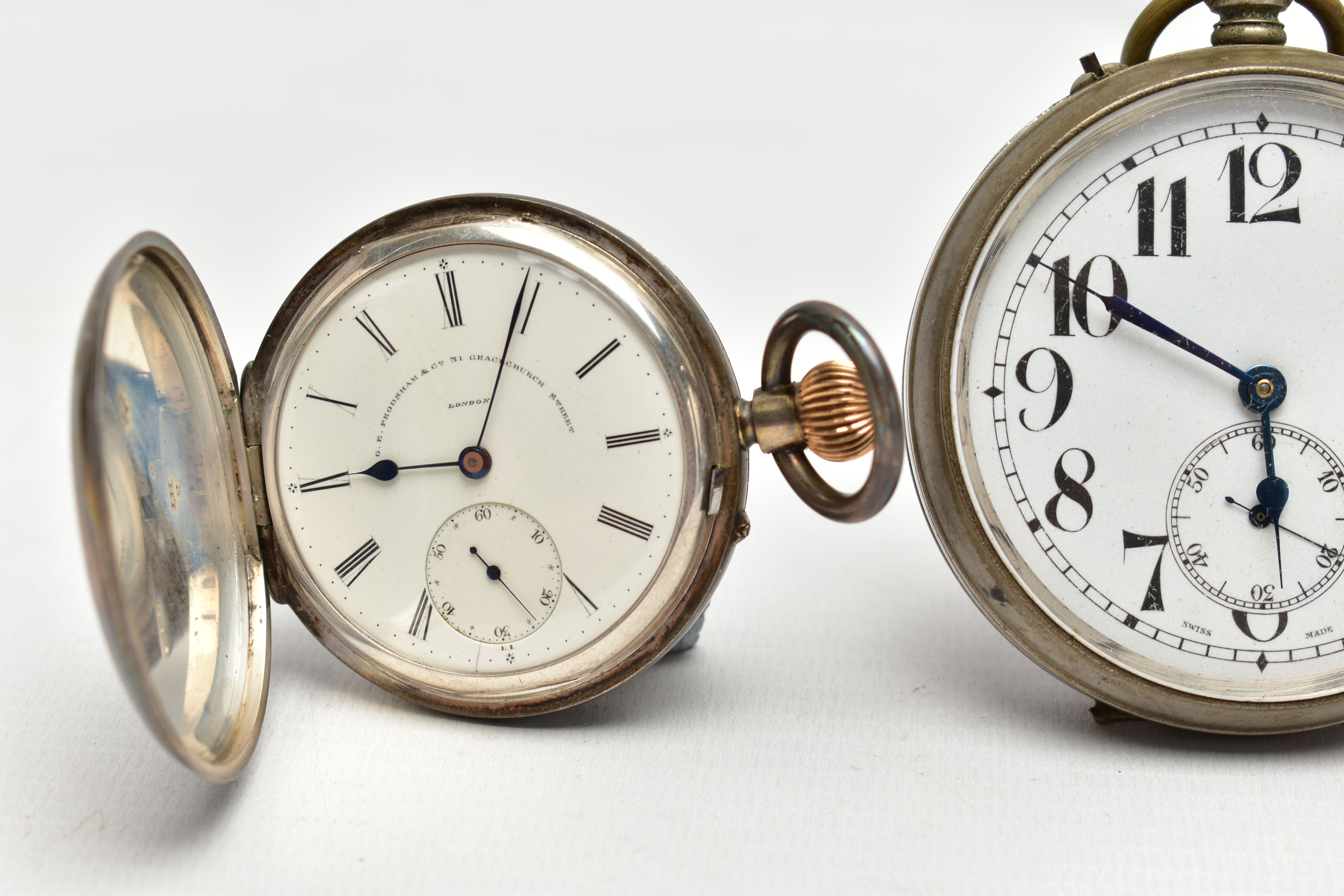 THREE EARLY 20TH CENTURY POCKET WATCHES, to include a gold plated pocket watch, inner case signed - Image 2 of 8