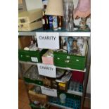 NINE BOXES OF ASSORTED CERAMICS, GLASSWARE AND SUNDRIES THE PROCEEDS OF WHICH WILL GO TO A LOCAL