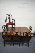 A 19TH CENTURY MAHOGANY WIND OUT DINING TABLE, Joseph Fitter, with two additional leaves, open