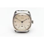 A WHITE METAL SMITHS WATCH HEAD, manual wind, cream colour dial, with Arabic hourly markers,