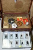 ENTOMOLOGY & FISHING, two cases (one incomplete) containing twenty-two specimens of Insect to
